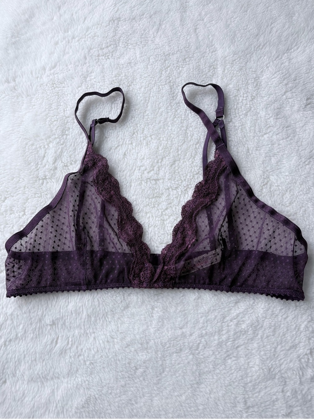 Free People Sheer Lace Bralette in Deep Plum